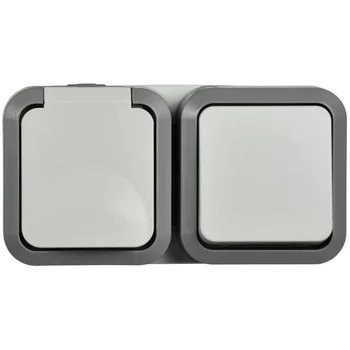 Блок ОП розетка + выключ. горизонт. TORS 16А IP55 TS242 бел. IEK TS-G10-6-55-V-K41