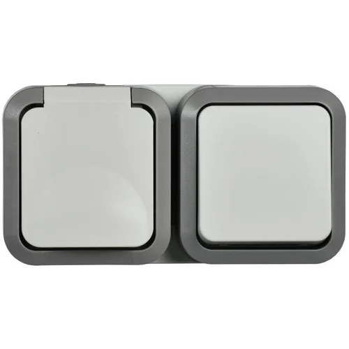 Блок ОП розетка + выключ. горизонт. TORS 16А IP55 TS242 бел. IEK TS-G10-6-55-V-K41