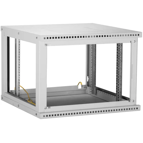 Настенный разборный шкаф TLK 19", 6U, стеклянная дверь, Ш600хВ303хГ350мм, 1 пара монтажных направляющих, серый