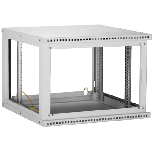Настенный разборный шкаф TLK 19", 9U, стеклянная дверь, Ш600хВ436хГ450мм, 1 пара монтажных направляющих, серый