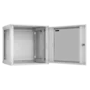 Настенный разборный шкаф TLK 19", 12U, стеклянная дверь, Ш600хВ569хГ450мм, 1 пара монтажных направляющих, серый