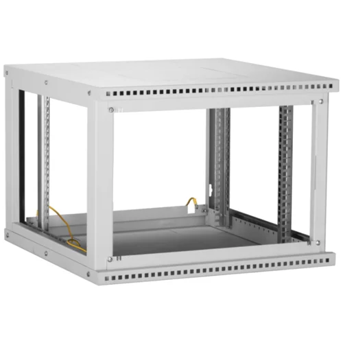 Настенный разборный шкаф TLK 19", 12U, стеклянная дверь, Ш600хВ569хГ450мм, 1 пара монтажных направляющих, серый