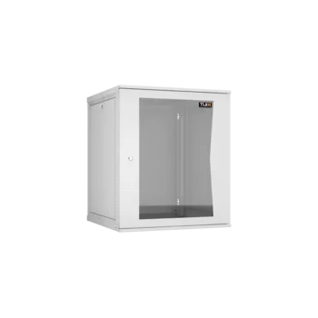 Настенный разборный шкаф TLK 19", 15U, стеклянная дверь, Ш600хВ703хГ600мм, 2 пары монтажных направляющих, серый