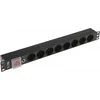 Блок распределения питания Lanmaster TWT-PDU19-10A8P-1.8 гор.размещ. 8xSchuko базовые 10A Schuko 1.8
