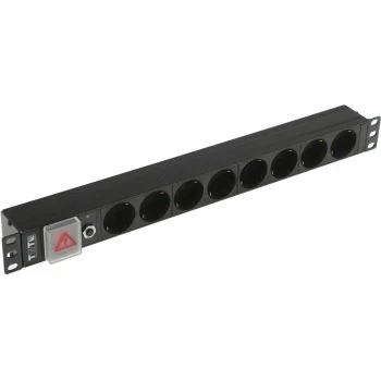 Блок распределения питания Lanmaster TWT-PDU19-10A8P-1.8 гор.размещ. 8xSchuko базовые 10A Schuko 1.8