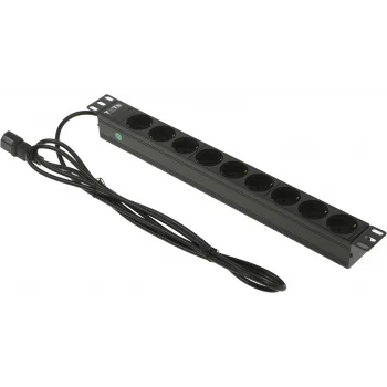 Блок распределения питания Lanmaster TWT-PDU19-10A9P4-3.0 гор.размещ. 9xSchuko базовые 10A C14 3м