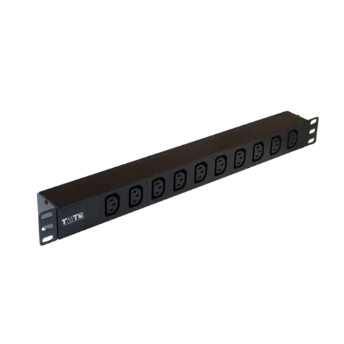 Блок розеток 19", 1-фазный без выключателя, 16A / 250V, 10xC13, без шнура питания, разъем C20