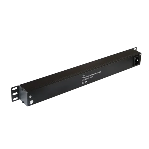 Блок розеток 19", 1-фазный без выключателя, 16A / 250V, 10xC13, без шнура питания, разъем C20
