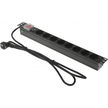 Блок распределения питания Lanmaster TWT-PDU19-16A8P-1.8 гор.размещ. 8xSchuko базовые 16A Schuko 1.8