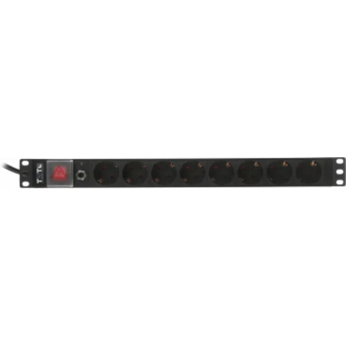 Блок распределения питания Lanmaster TWT-PDU19-16A8P-1.8 гор.размещ. 8xSchuko базовые 16A Schuko 1.8