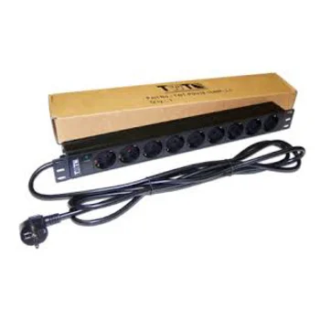 Блок распределения питания Lanmaster TWT-PDU19-16A9P-3.0 гор.размещ. 9xSchuko базовые 16A Schuko 3м