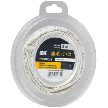 Трубка термоусадочная ТТУ нг-LS 2/1 бел. (уп.2м) IEK UDR12-002-001-002-K01-T
