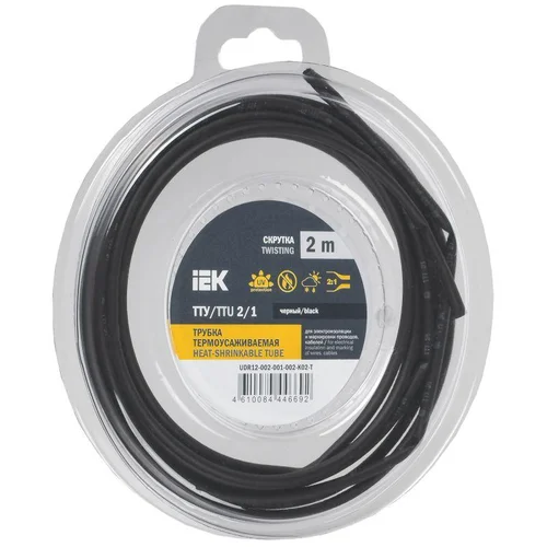 Трубка термоусадочная ТТУ нг-LS 2/1 черн. (уп.2м) IEK UDR12-002-001-002-K02-T