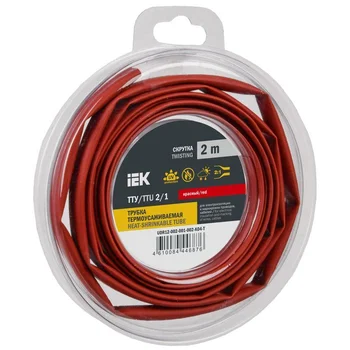 Трубка термоусадочная ТТУ нг-LS 2/1 красн. (уп.2м) IEK UDR12-002-001-002-K04-T