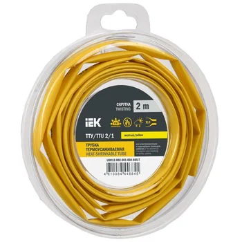 Трубка термоусадочная ТТУ нг-LS 2/1 желт. (уп.2м) IEK UDR12-002-001-002-K05-T