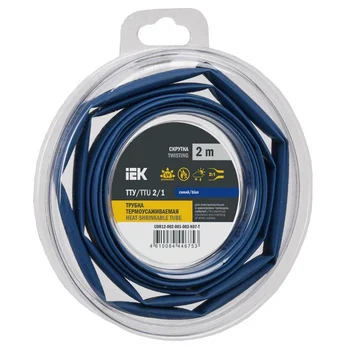 Трубка термоусадочная ТТУ нг-LS 2/1 син. (уп.2м) IEK UDR12-002-001-002-K07-T