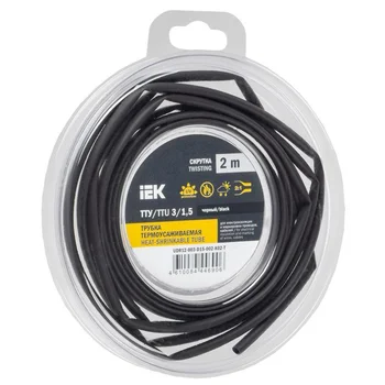 Трубка термоусадочная ТТУ нг-LS 3/1.5 черн. (уп.2м) IEK UDR12-003-D15-002-K02-T