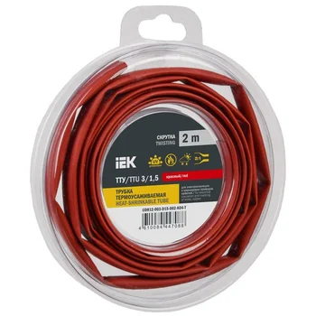 Трубка термоусадочная ТТУ нг-LS 3/1.5 красн. (уп.2м) IEK UDR12-003-D15-002-K04-T