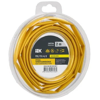 Трубка термоусадочная ТТУ нг-LS 4/2 желт. (уп.2м) IEK UDR12-004-002-002-K05-T