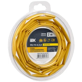 Трубка термоусадочная ТТУ нг-LS 5/2.5 желт. (уп.2м) IEK UDR12-005-D25-002-K05-T