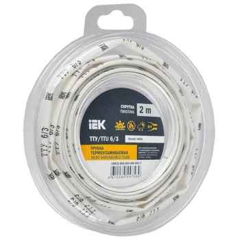 Трубка термоусадочная ТТУ нг-LS 6/3 бел. (уп.2м) IEK UDR12-006-003-002-K01-T