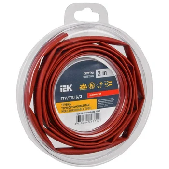 Трубка термоусадочная ТТУ нг-LS 6/3 красн. (уп.2м) IEK UDR12-006-003-002-K04-T