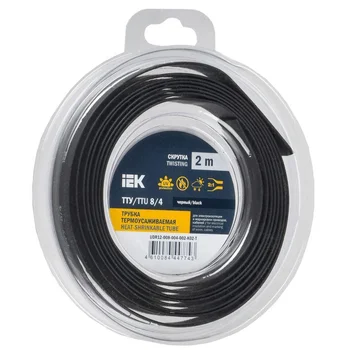 Трубка термоусадочная ТТУ нг-LS 8/4 черн. (уп.2м) IEK UDR12-008-004-002-K02-T