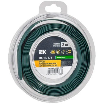 Трубка термоусадочная ТТУ нг-LS 8/4 зел. (уп.2м) IEK UDR12-008-004-002-K06-T