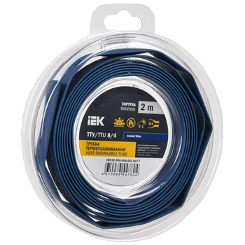 Трубка термоусадочная ТТУ нг-LS 8/4 син. (уп.2м) IEK UDR12-008-004-002-K07-T