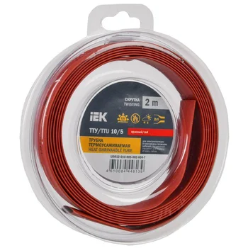 Трубка термоусадочная ТТУ нг-LS 10/5 красн. (уп.2м) IEK UDR12-010-005-002-K04-T