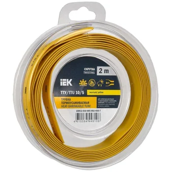 Трубка термоусадочная ТТУ нг-LS 10/5 желт. (уп.2м) IEK UDR12-010-005-002-K05-T