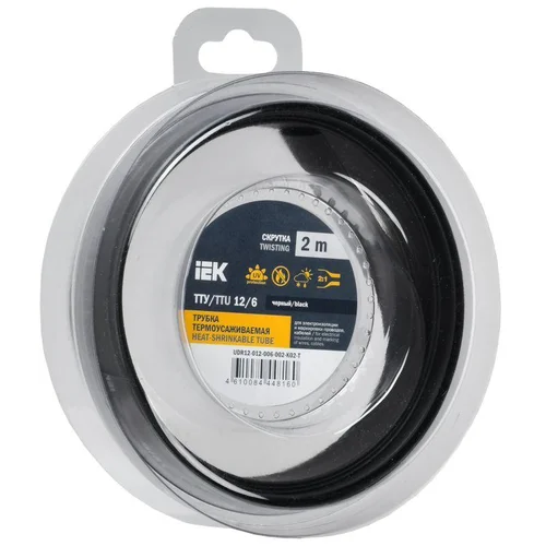 Трубка термоусадочная ТТУ нг-LS 12/6 черн. (уп.2м) IEK UDR12-012-006-002-K02-T