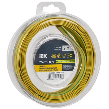 Трубка термоусадочная ТТУ нг-LS 12/6 желт. (уп.2м) IEK UDR12-012-006-002-K05-T