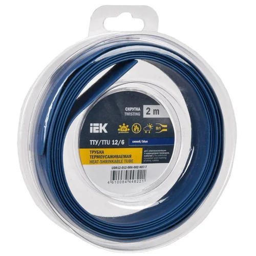 Трубка термоусадочная ТТУ нг-LS 12/6 син. (уп.2м) IEK UDR12-012-006-002-K07-T