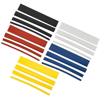 Набор трубок термоусадочных тонкостен. ТТУ 2/1; 4/2; 6/3; 8/4 (Ж; С; К; Ч; Б) 20х8см разноцвет. IEK