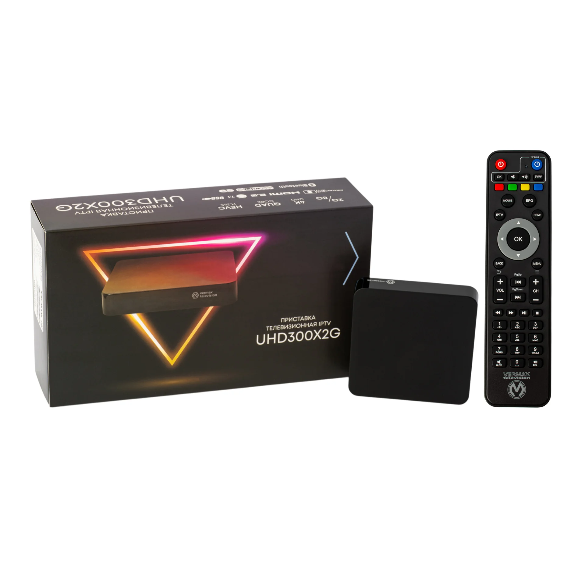 UHD300X2G — купить Приставка телевизионная 4K IPTV Vermax