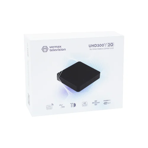 Приставка телевизионная 4K IPTV Vermax UHD300Y2G ATV