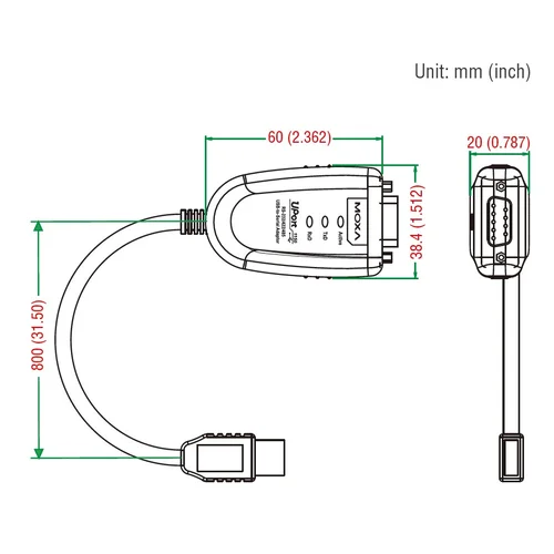 UPort 1130I 1-портовый преобразователь USB в RS-422/485 с изоляцией 2 КВ MOXA