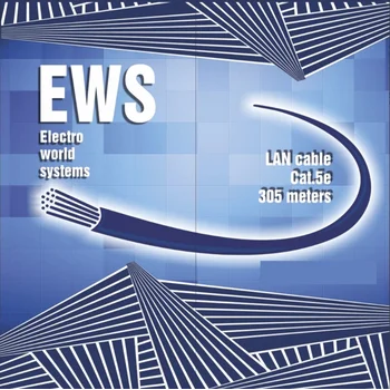 Витая пара UTP кат.5Е, 2 пары, медь, серый ПВХ, бухта 305м, для внутренней прокладки.