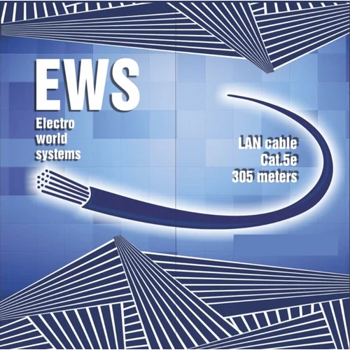 Витая пара UTP кат.5Е, 2 пары, медь, серый ПВХ, бухта 305м, для внутренней прокладки.