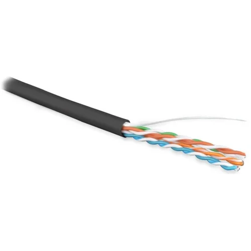 Кабель витая пара, неэкранир. U/UTP, кат. 5e, 4 пары (24 AWG), одножильный (solid), внешний, LSZH нг(А)-HF, -40°C-+75°C, черный