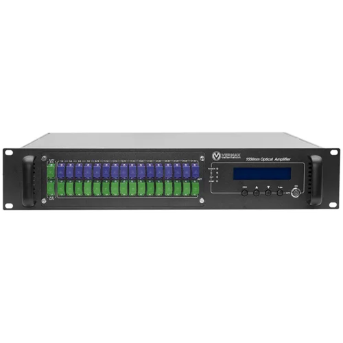 Оптический усилитель VERMAX для сетей КТВ, 2 входа, 32*17dBm выхода, WDM фильтр PON
