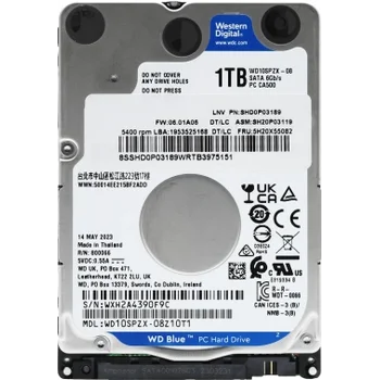 Жесткий диск WD SATA-III 1Tb WD10SPZX Notebook Blue (5400rpm) 128Mb 2.5"