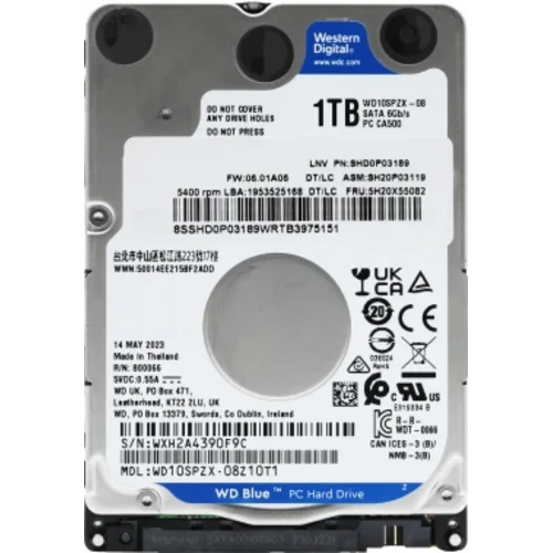 Жесткий диск WD SATA-III 1Tb WD10SPZX Notebook Blue (5400rpm) 128Mb 2.5"