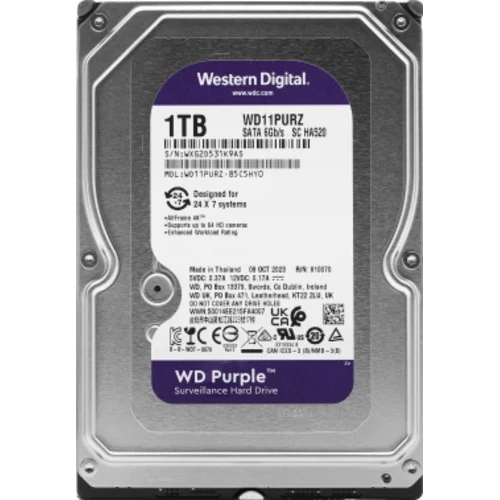 Жесткий диск WD SATA-III 1TB WD11PURZ Surveillance Purple (5400rpm) 64Mb 3.5"