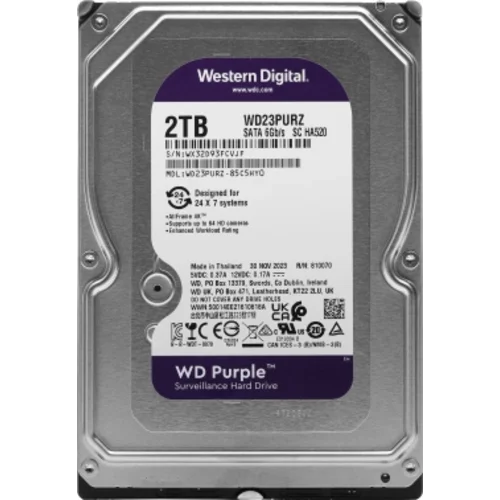 Жесткий диск WD SATA-III 2TB WD23PURZ Surveillance Purple (5400rpm) 64Mb 3.5"