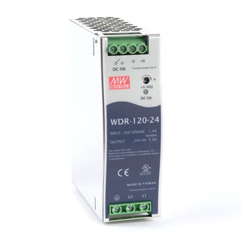 WDR-120-24 Блок питания на DIN-рейку, 24В, 5А, 120Вт Mean Well
