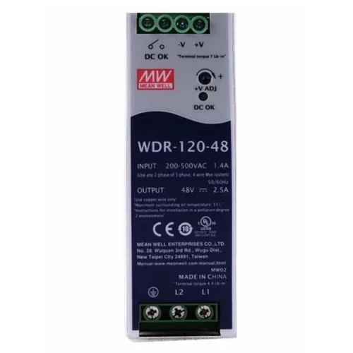 Блок питания на DIN-рейку, 48В, 2,5А, 120Вт Mean Well