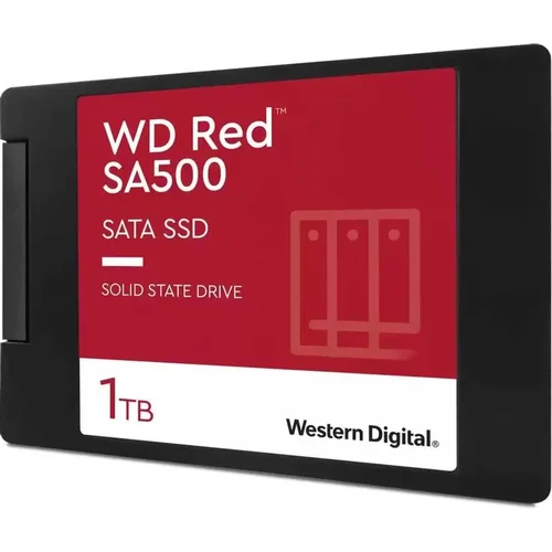 Твердотельный накопитель/ WD SSD Red SA500 NAS, 1000GB, 2.5" 7mm, SATA3, R/W 560/530MB/s, IOPs 95 000/85 000, DRAM buffer, TBW 600, DWPD 0.4 (12 мес.)
