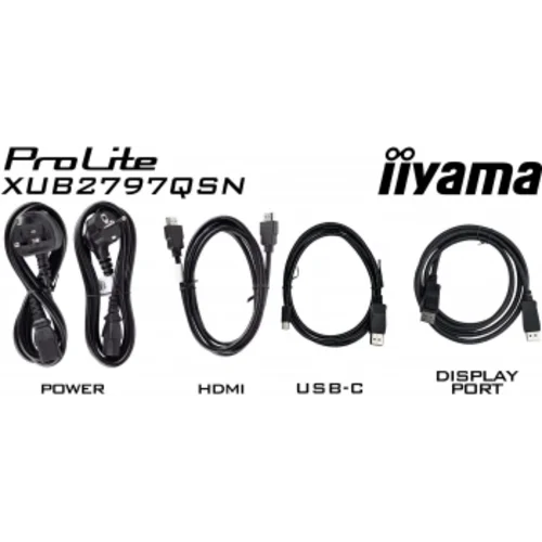 Монитор Iiyama 27" ProLite XUB2797QSN-B2 черный IPS LED 16:9 HDMI M/M матовая HAS Piv 1300:1 300cd 1